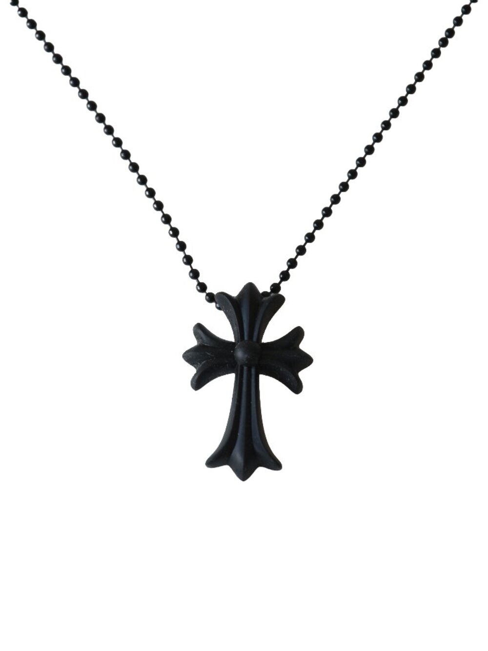 Chrome Hearts Silicone Cross Necklace Black